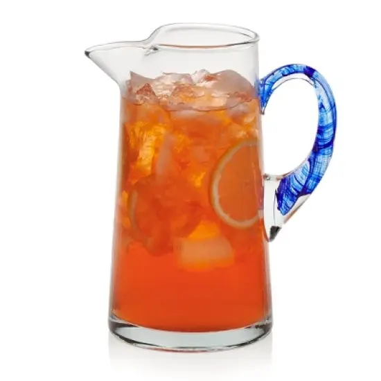 Libbey Cabos Blue Handled Glass Pitcher, 90 ounce image {3}