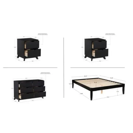 Powell Pensy Platform Bed Dresser and 2 Nightstands image {36}