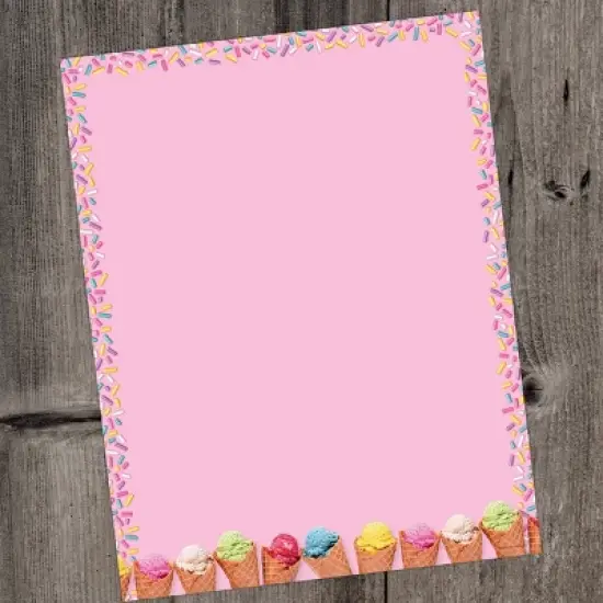 80ct Scoops Letterhead Pink: Great Papers! Stationery Paper for Letter Writing, Uncoated Ivory, 8.5 x 11 Inches, 80 Sheets image {2}