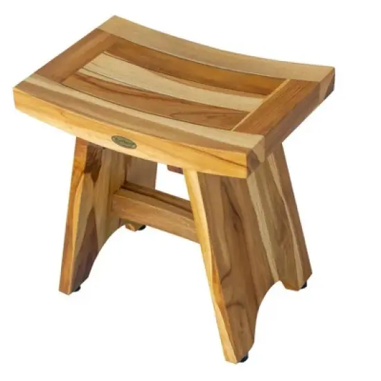 EcoDecors&reg; Serenity&reg; 18" Teak Wood Shower Bench in EarthyTeak Finish image {4}