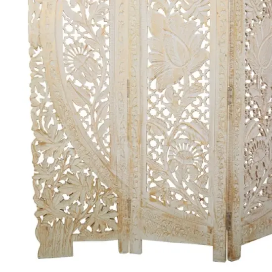 Eclectic Wood Room Divider Screen White - Olivia & May image {23}