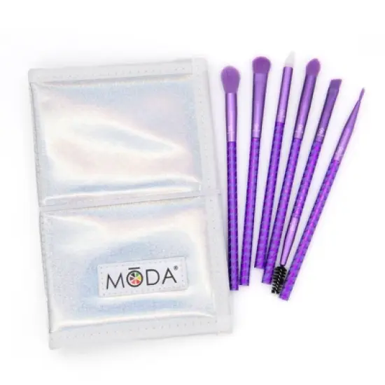 MODA Brush Keep It Classy Metallic Purple Eye Flip Makeup Brush Set- 7pc image {8}