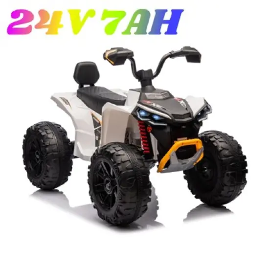 24 Volt Kids ATV Ride-On, Electric Dual 4 Wheeler with 2-Seater, Ride on Toys for Big Kids with LED Lights, Music, High Low Speed image {11}