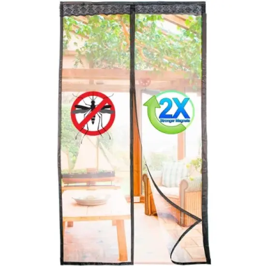 5 Star Super Deals Magnetic Fiberglass Mesh Screen Door - Heavy-Duty Hands-Free Easy Walk Through Closure  Keeps The Bugs Out, Fits Standard Doorways image {9}