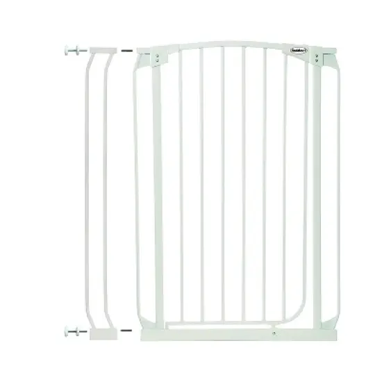 Bindaboo B1125 Baby Pet Safety Gate 3.5 Inch Wide Steel Gate Extension for Wide Doors, Stairs, Hallways, and Large Entryways, White, Set of 1 image {1}