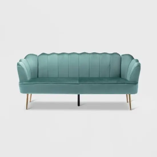 Reitz Modern Glam Velvet Channel Stitch 3 Seater Shell Sofa - Christopher Knight Home image {14}