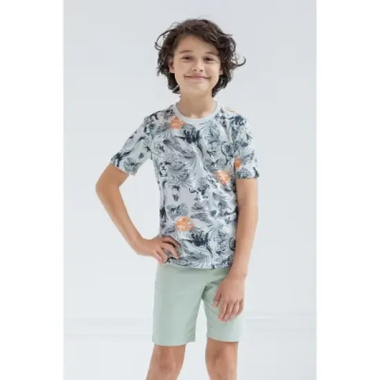 Jurassic World Jurassic Park Blue Boys T-Shirt and Shorts Outfit Set Toddler to Big Kid image {1}