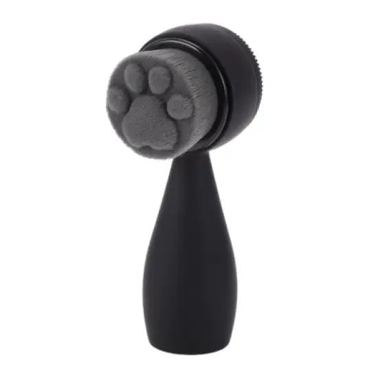Unique Bargains Soft Silicone Fiber Hair Cleansing Brush Cat's Paw Double Side  4.45"x1.69" Black 1 Pc image {4}