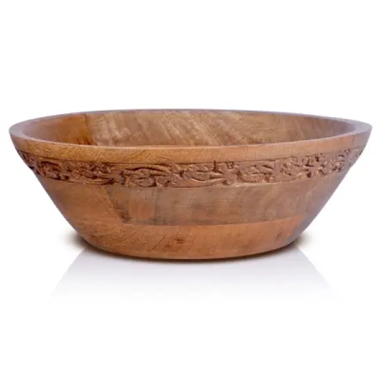 Mela Artisans Wooden Serving Bowls (white) (12" x 4.5" x 11") image {4}