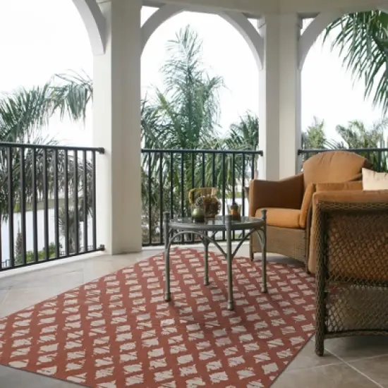 5' x 7' Diamond Outdoor Rug Orange - Threshold&trade; image {1}