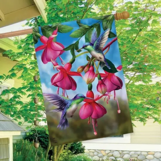 Flight Of The Hummingbirds Spring House Flag Floral 28" x 40" Briarwood Lane image {2}