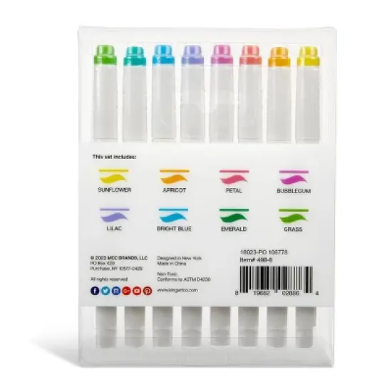 KINGART Twin-Tip Highlighters 8 Colors image {2}