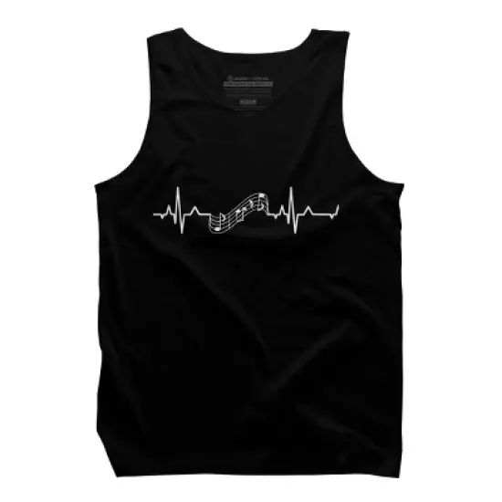 Men's Design By Humans Music is my Heartbeat By HoangCathrine Tank Top image {2}