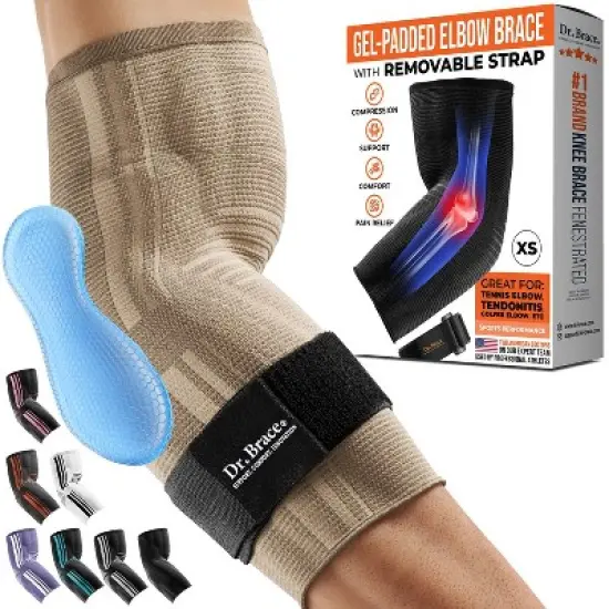 DR. BRACE&reg;  Elbow Brace Support, Breathable Elbow Compression Sleeve with Gel Pad for Golfer's, Tennis Elbow & Pain Relief image {5}