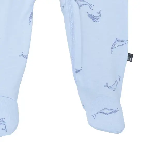 Modern Moments&trade; by Gerber Baby Boys' 2-Pack Sleep 'N Play With Mittens, Light Blue Whale image {5}