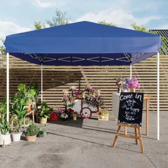 GustoWave Adjustable Height Outdoor 10x10Ft Pop Up Portable Canopy Tent with Carrying Bag for Parties, Camping image {7}