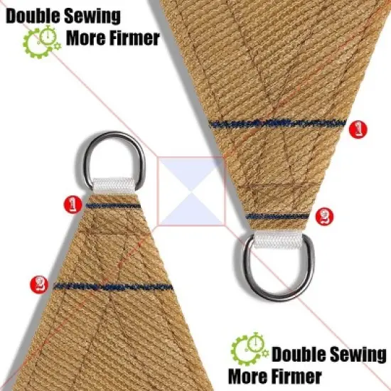 Handpoint Rectangle Patio Sun Shade Sail &ndash; Sand, UV-Blocking Outdoor Canopy image {4}