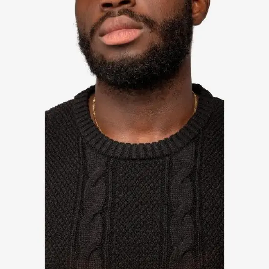 X RAY Men's Cable Knit Crewneck Pullover Sweater image {4}