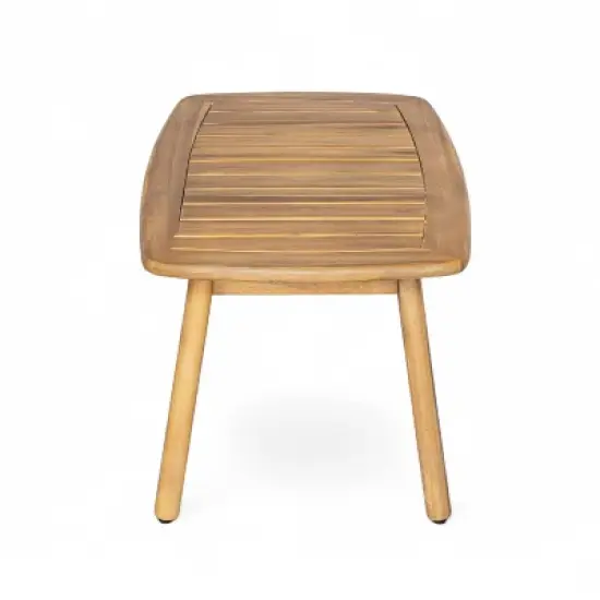 Christopher Knight Home Adrian 2 Piece Patio Woven Rope Acacia Wood Seating Set, Brown image {7}