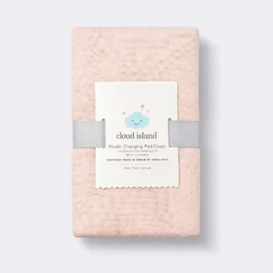 Muslin Changing Pad Cover - Pink - Cloud Island&trade; image {2}