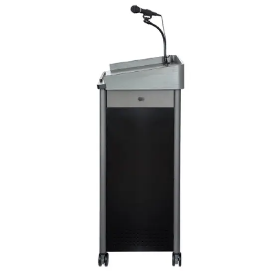 Greystone Lectern with Sound Lecture Podium Charcoal Slate - Hampden Furnishings image {2}