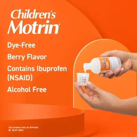 Motrin NSAID Children's Original Dye-Free Ibuprofen Liquid - Berry - 8 fl oz image {2}
