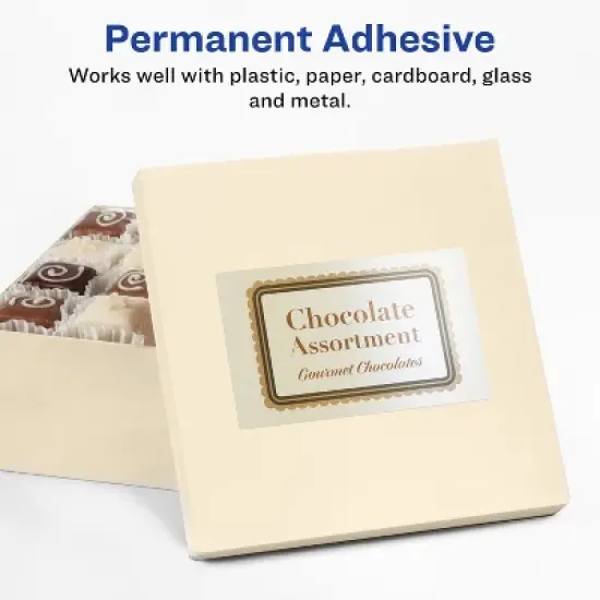 Avery Pearlized Ivory Rectangle Labels with Sure Feed Technology, 3-1/4" x 8-3/8" image {2}