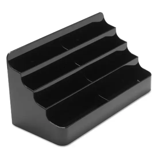 Deflecto Recycled Business Card Holder Holds 400 2 x 3 1/2 Cards Eight-Pocket Black 90804 image {5}