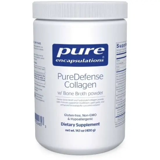 Pure Encapsulations PureDefense Collagen w/ Bone Broth - with Mushroom, Aged Garlic, and Enhanced Bioavailability Curcumin Extracts - 14.1 Ounces image {9}