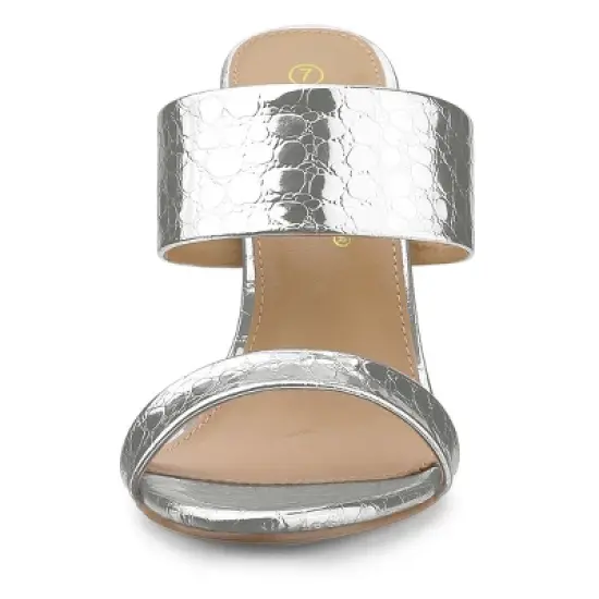 Allegra K Women's Open Toe Stiletto Heel Slide Sandals image {2}