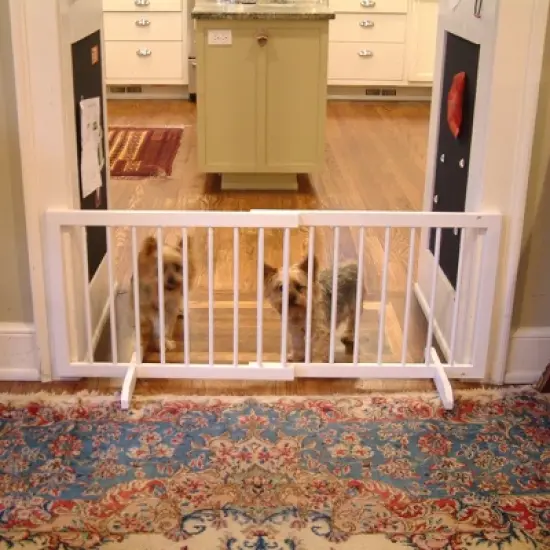 Cardinal Gates Step Over Gate - Freestanding Pet Gate - White image {3}