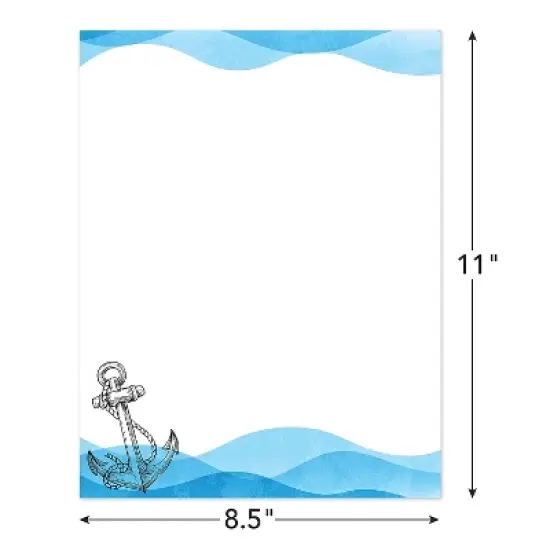 Great Papers Ocean Nautical Anchor Everyday Letterhead Multicolored 50 Sheets/Pack (2025015) image {4}