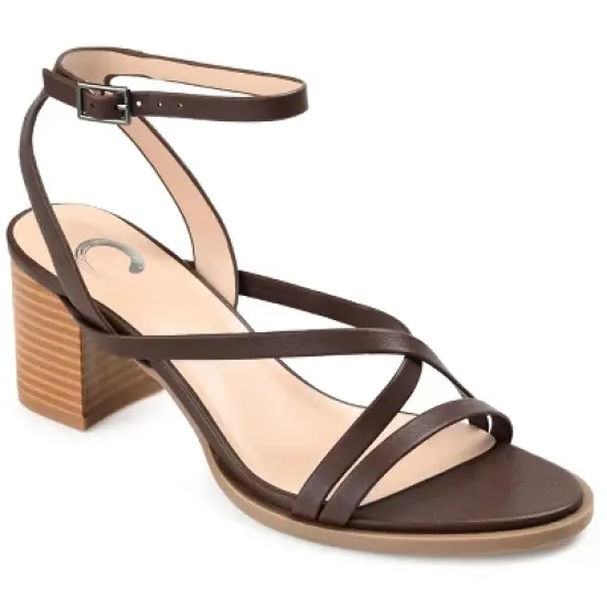 Journee Collection Womens Anikah Buckle Ankle Strap Stacked Heel Sandals image {10}