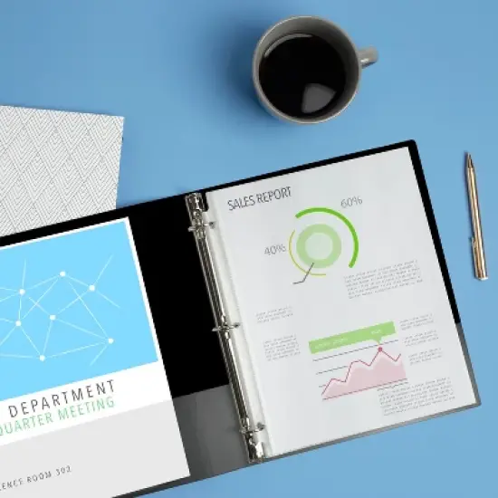 Avery Economy 3 Ring Binder, 1-1/2 Inch Round Rings, 3 Blue Binders (03400) image {6}