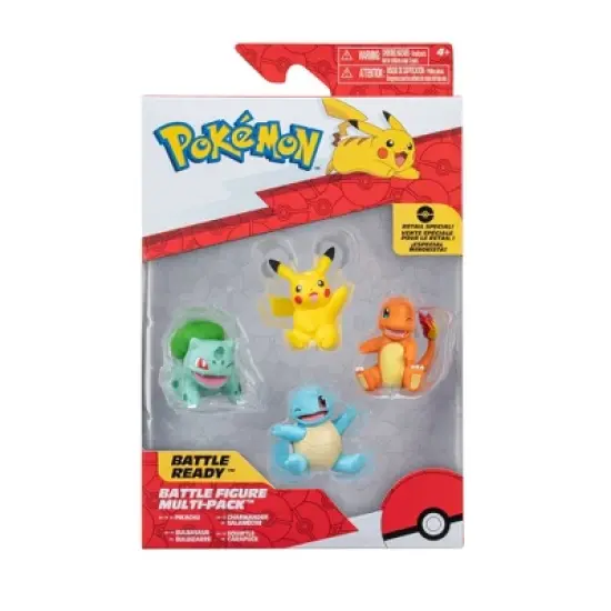 Pokemon Battle Figure Multipack - Pikachu, Bulbasaur, Charmander, & Squirtle 4 Pack image {13}