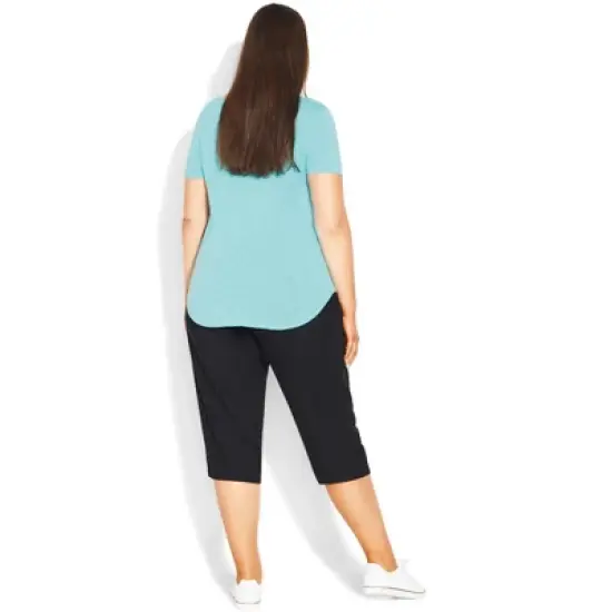 Women's Plus Size Slub Tee - aqua | EVANS image {1}
