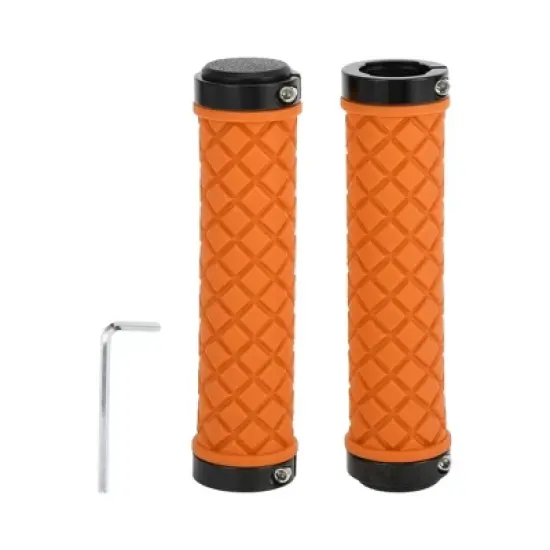 Unique Bargains Bike Handlebar Grips Covers 5.04" Orange 1 Set image {6}