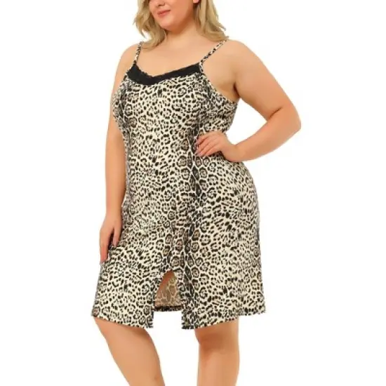 Agnes Orinda Plus Size Dress for Women Adjustable Spaghetti Strap Cami Dresses Skirts Valentine Day image {1}