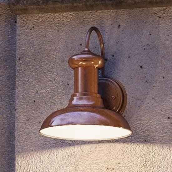 Urban Ambiance Luxury Luxe Industrial Outdoor Wall Light,  10"H x 8.125"W,  Solid Copper Finish, UHP1020 image {6}