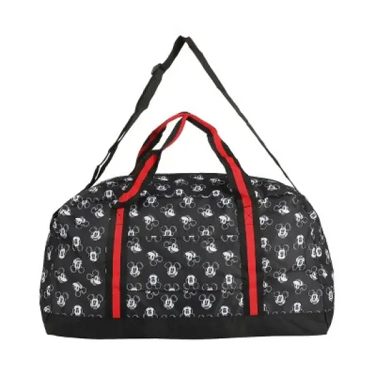 Disney Mickey Mouse Faces All-Over Print Black 21&rdquo; Packable Duffel image {1}
