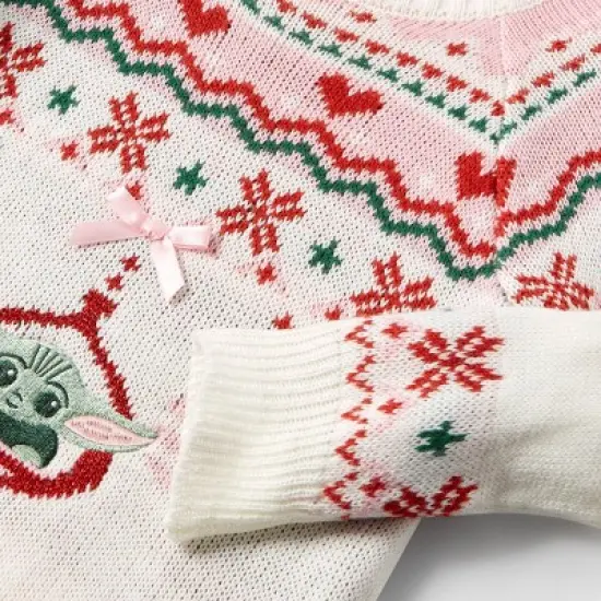 Toddler Girls' Star Wars Baby Yoda Ugly Pullover Sweater - Beige image {2}