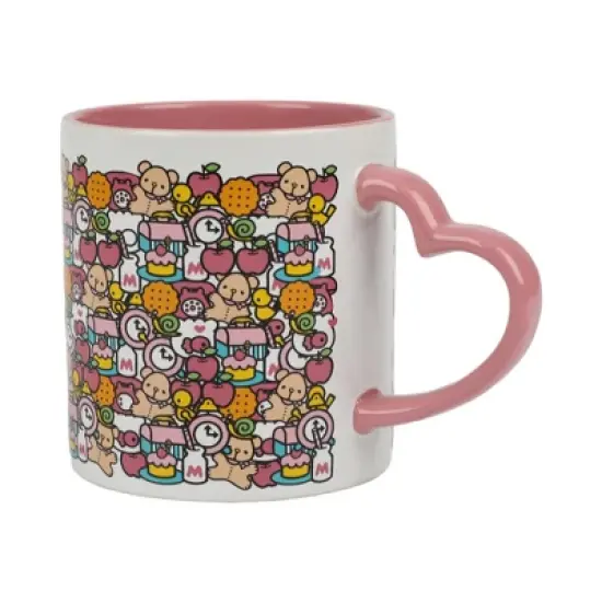 Hello Kitty Mug with Pink Heart Shaped Handle - 16oz Ceramic Mug image {3}