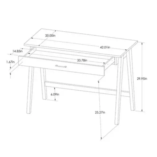 Paulo Wood Writing Desk with Drawer - Threshold&trade; image {3}