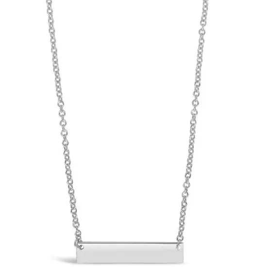SHINE by Sterling Forever Sterling Silver Mini Bar Pendant Necklace image {4}