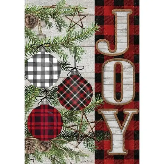 Patterned Ornaments Christmas Double-Sided House Flag Checkered 28" x 40" Briarwood Lane image {2}