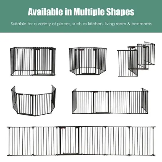 Costway 6 Panel Baby Safe Metal Gate Play Yard Barrier Pet Fence Adjustable image {8}