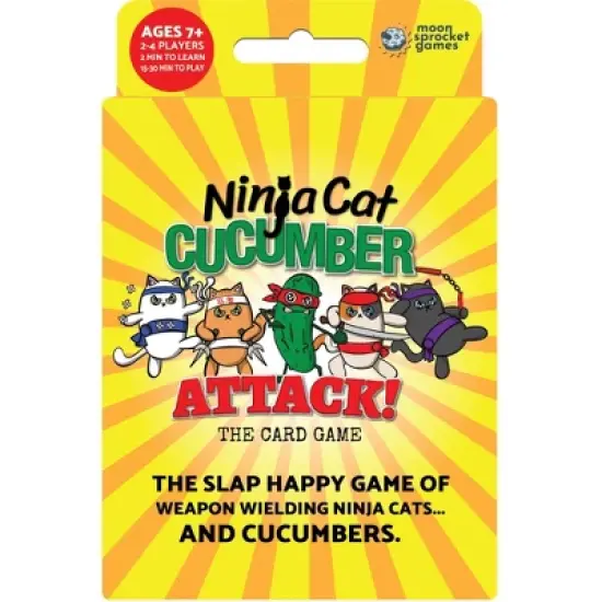 Ninja Cat Cucumber Attack! Game: Classic Social & Problem Solving Board for 2-4 Players, Includes Cards, 30 Min Play image {1}