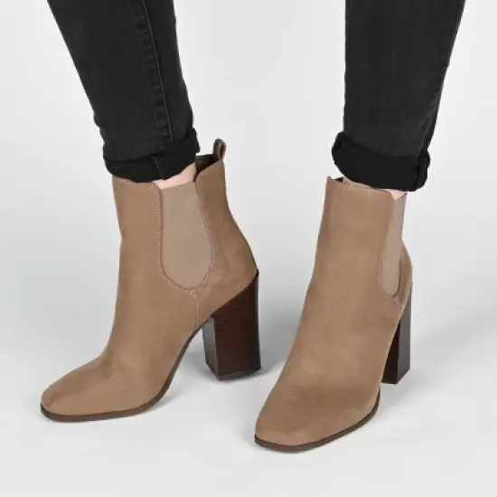 Journee Collection Womens Maxxie Tru Comfort Foam Pull On Stacked Heel Booties image {8}