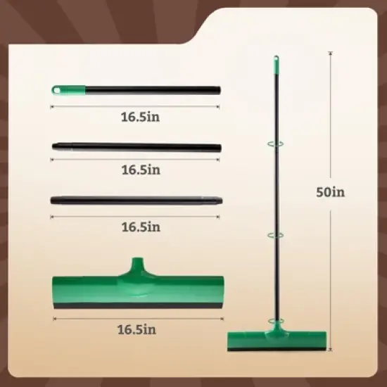 JANSNO All-Surface Silicone Broom, Squeegee Pet Hair Remover for Indoor image {2}