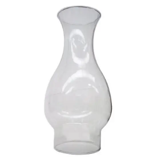Glo-brite Clear Glass Smooth Top Oil Lamp Chimney 2 7/8" OD Base x 8 3/8" High image {3}
